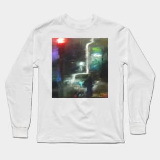 Abstract winter melbourne cityscape Long Sleeve T-Shirt